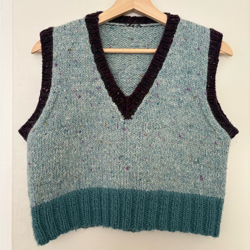 Handmade Wool V-Neck Sweater Vest